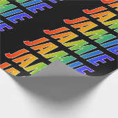 Rainbow Voornaam "JAMIE"; vun & kleurrijk Cadeaupapier (Hoek)