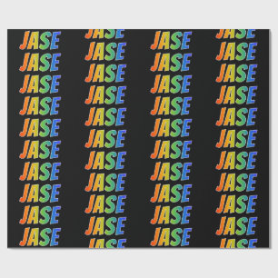 Rainbow Voornaam "JASE"; vun & kleurrijk Cadeaupapier