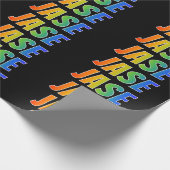 Rainbow Voornaam "JASE"; vun & kleurrijk Cadeaupapier (Hoek)