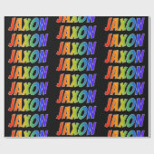 Rainbow Voornaam "JAXON"; vun & kleurrijk Cadeaupapier (Vlak)