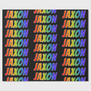 Rainbow Voornaam "JAXON"; vun & kleurrijk Cadeaupapier