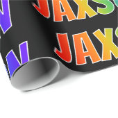 Rainbow Voornaam "JAXSON"; vun en kleurrijk Cadeaupapier (Rol Hoek)