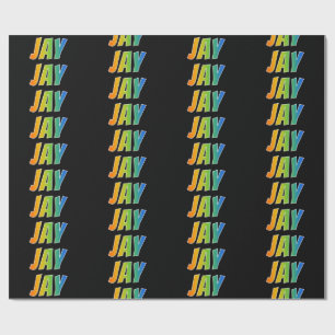 Rainbow Voornaam "JAY"; vun & kleurrijk Cadeaupapier