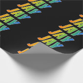 Rainbow Voornaam "JAY"; vun & kleurrijk Cadeaupapier (Hoek)