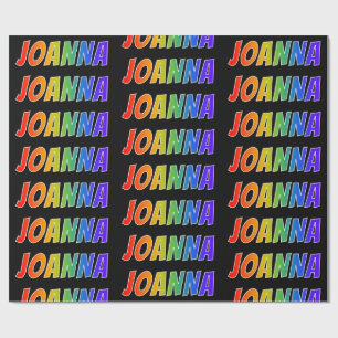 Rainbow Voornaam "JOANNA"; vun & kleurrijk Cadeaupapier