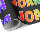 Rainbow Voornaam "JOANNA"; vun & kleurrijk Cadeaupapier (Rol Hoek)