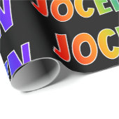 Rainbow Voornaam "JOCELYN"; vun en kleurrijk Cadeaupapier (Rol Hoek)