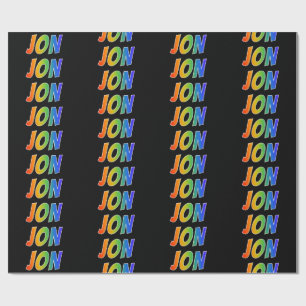 Rainbow Voornaam "JON"; vun & kleurrijk Cadeaupapier