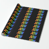 Rainbow Voornaam "JON"; vun & kleurrijk Cadeaupapier (Uitgerold)