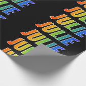 Rainbow Voornaam "JULIE"; vun en kleurrijk Cadeaupapier (Hoek)