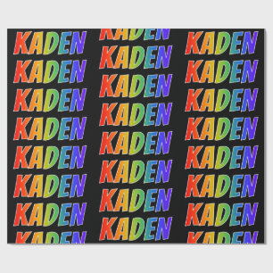Rainbow Voornaam "KADEN"; vun en kleurrijk Cadeaupapier
