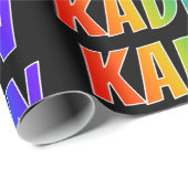 Rainbow Voornaam "KADEN"; vun en kleurrijk Cadeaupapier (Rol Hoek)