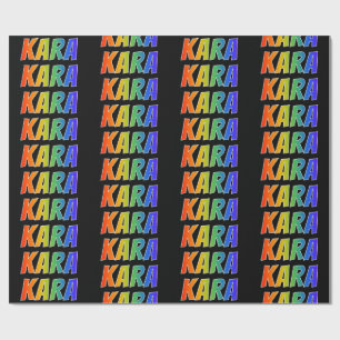 Rainbow Voornaam "KARA"; vun & kleurrijk Cadeaupapier