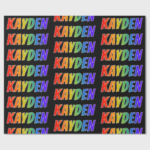 Rainbow Voornaam "KAYDEN"; vun & kleurrijk Cadeaupapier