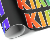 Rainbow Voornaam "KIARA"; vun en kleurrijk Cadeaupapier (Rol Hoek)