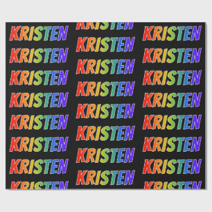 Rainbow Voornaam "KRISTEN"; vun & kleurrijk Cadeaupapier