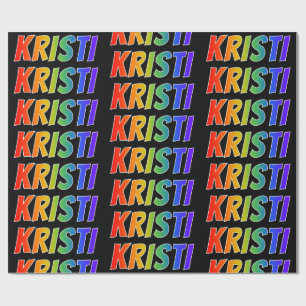 Rainbow Voornaam "KRISTI"; vun en kleurrijk Cadeaupapier