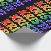 Rainbow Voornaam "KRISTI"; vun en kleurrijk Cadeaupapier (Hoek)