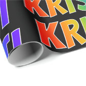 Rainbow Voornaam "KRISTI"; vun en kleurrijk Cadeaupapier (Rol Hoek)