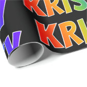 Rainbow Voornaam "KRISTY"; vun en kleurrijk Cadeaupapier (Rol Hoek)