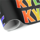 Rainbow Voornaam "KYLIE"; vun en kleurrijk Cadeaupapier (Rol Hoek)