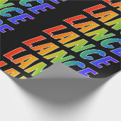 Rainbow Voornaam "LANCE"; vun & kleurrijk Cadeaupapier (Hoek)