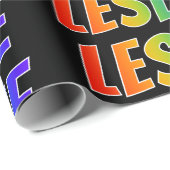 Rainbow Voornaam "LESLIE"; vun en kleurrijk Cadeaupapier (Rol Hoek)