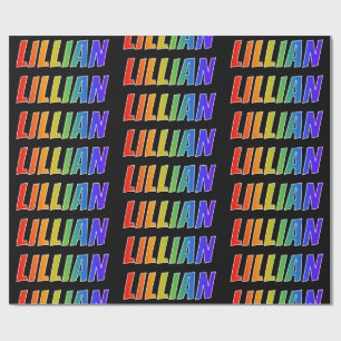 Rainbow Voornaam "LILLIAN"; vun en kleurrijk Cadeaupapier