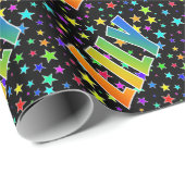 Rainbow Voornaam "LILY" + sterren Cadeaupapier (Rol Hoek)