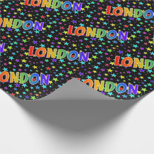 Rainbow Voornaam "LONDON" + sterren Cadeaupapier