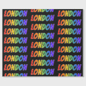 Rainbow Voornaam "LONDON"; vun en kleurrijk Cadeaupapier (Vlak)