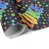 Rainbow Voornaam "LUKE" + sterren Cadeaupapier (Rol Hoek)