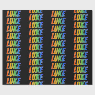 Rainbow Voornaam "LUKE"; vun & kleurrijk Cadeaupapier
