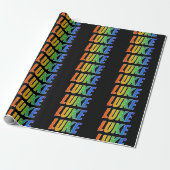 Rainbow Voornaam "LUKE"; vun & kleurrijk Cadeaupapier (Uitgerold)