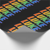 Rainbow Voornaam "LUKE"; vun & kleurrijk Cadeaupapier (Hoek)