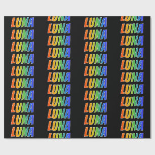 Rainbow Voornaam "LUNA"; vun en kleurrijk Cadeaupapier