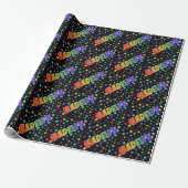 Rainbow voornaam "MADELYN" + sterren Cadeaupapier (Uitgerold)