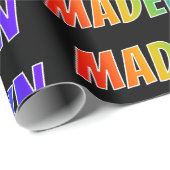 Rainbow Voornaam "MADELYN"; vun en kleurrijk Cadeaupapier (Rol Hoek)