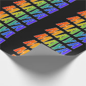Rainbow Voornaam "MAYA"; vun & kleurrijk Cadeaupapier (Hoek)
