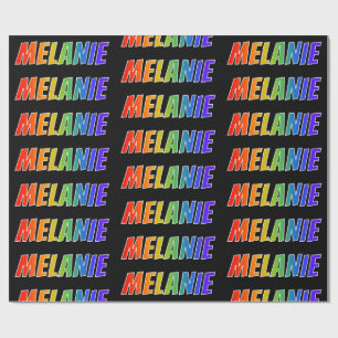 Rainbow Voornaam "MELANIE"; vun & kleurrijk Cadeaupapier