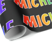 Rainbow Voornaam "MICHELLE"; vun en kleurrijk Cadeaupapier (Rol Hoek)