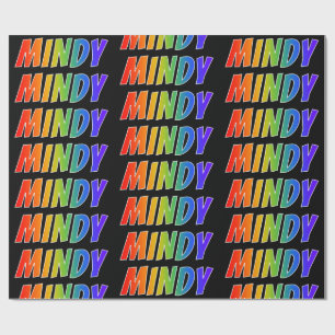 Rainbow Voornaam "MINDY"; vun & kleurrijk Cadeaupapier