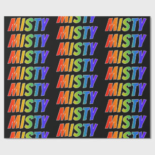 Rainbow Voornaam "MISTY"; vun & kleurig Cadeaupapier