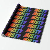 Rainbow Voornaam "MISTY"; vun & kleurig Cadeaupapier (Uitgerold)