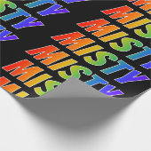 Rainbow Voornaam "MISTY"; vun & kleurig Cadeaupapier (Hoek)