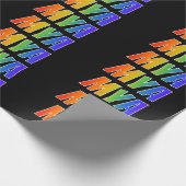 Rainbow Voornaam "MYA"; vun en kleurrijk Cadeaupapier (Hoek)