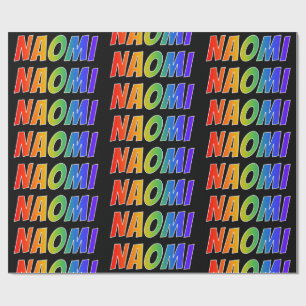 Rainbow Voornaam "NAOMI"; vun & kleurrijk Cadeaupapier