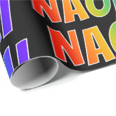 Rainbow Voornaam "NAOMI"; vun & kleurrijk Cadeaupapier (Rol Hoek)