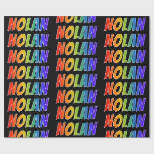 Rainbow Voornaam "NOLAN"; vun & kleurrijk Cadeaupapier