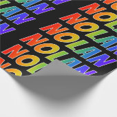 Rainbow Voornaam "NOLAN"; vun & kleurrijk Cadeaupapier (Hoek)